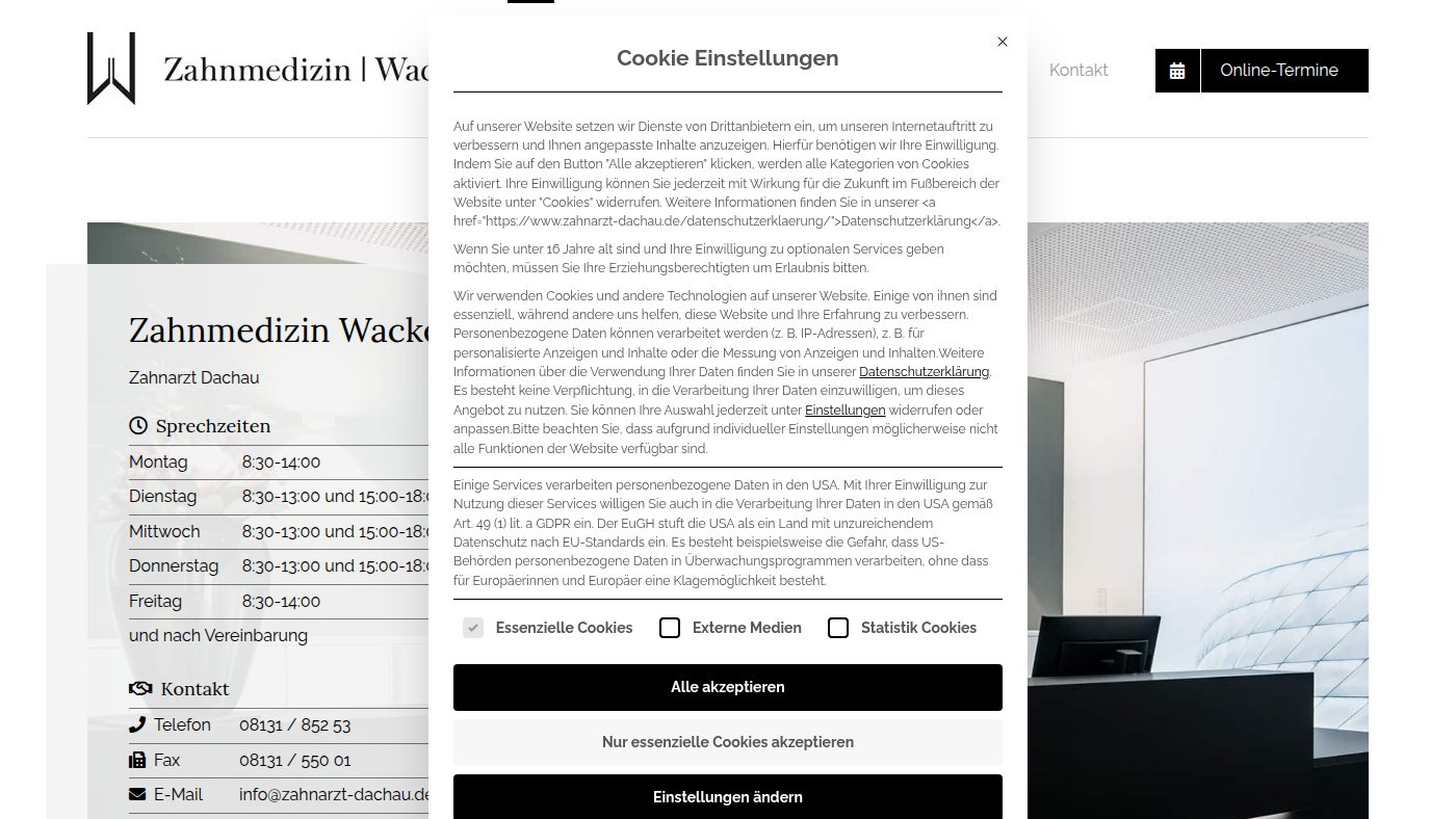 The home page of zahnarzt-dachau.de