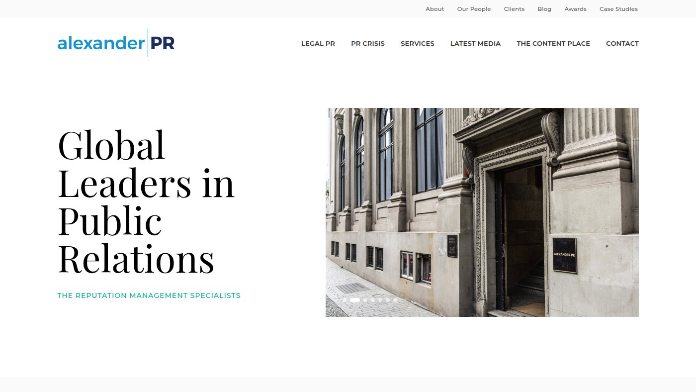 The home page of alexanderpr.co.nz