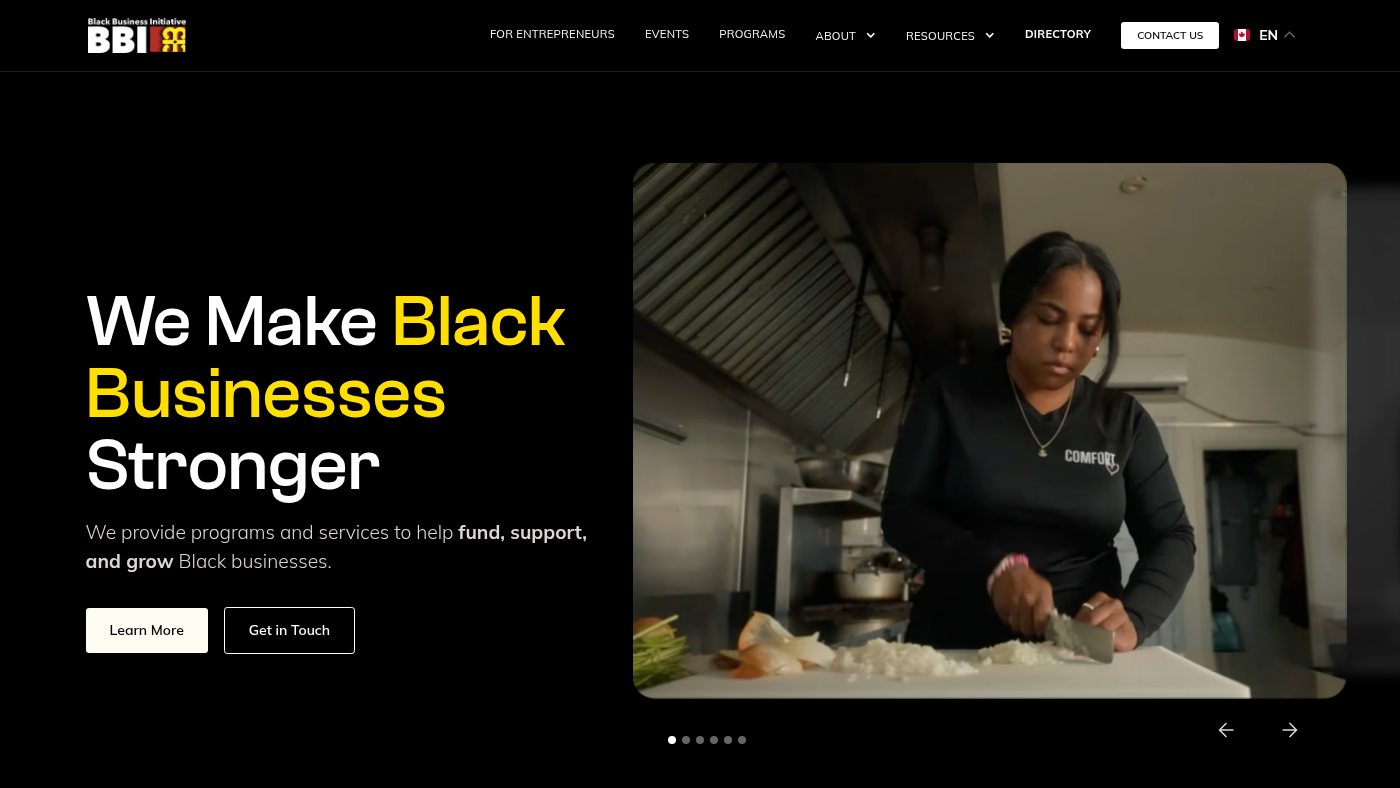 The home page of bbi.ca