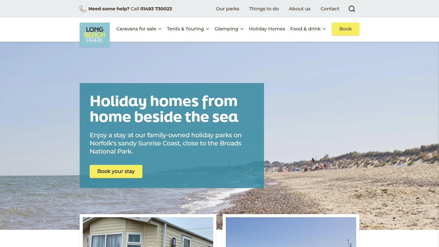 The home page of long-beach.co.uk