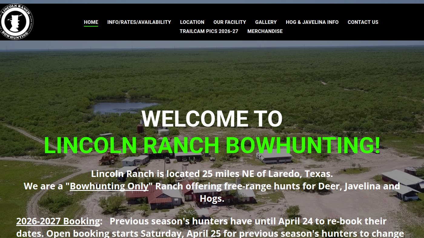 The home page of lincolnranch.com