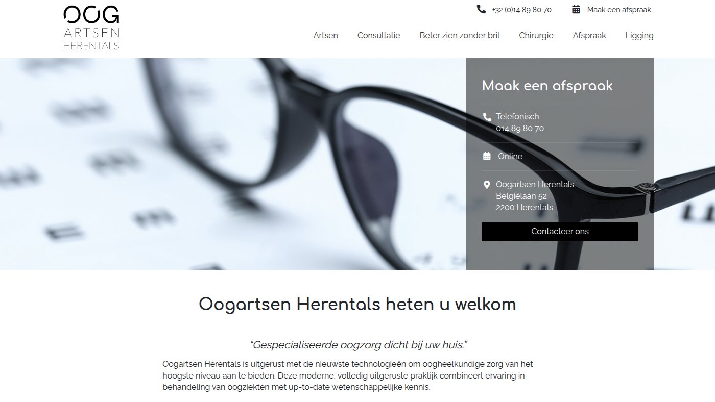 The home page of oogartsenherentals.be