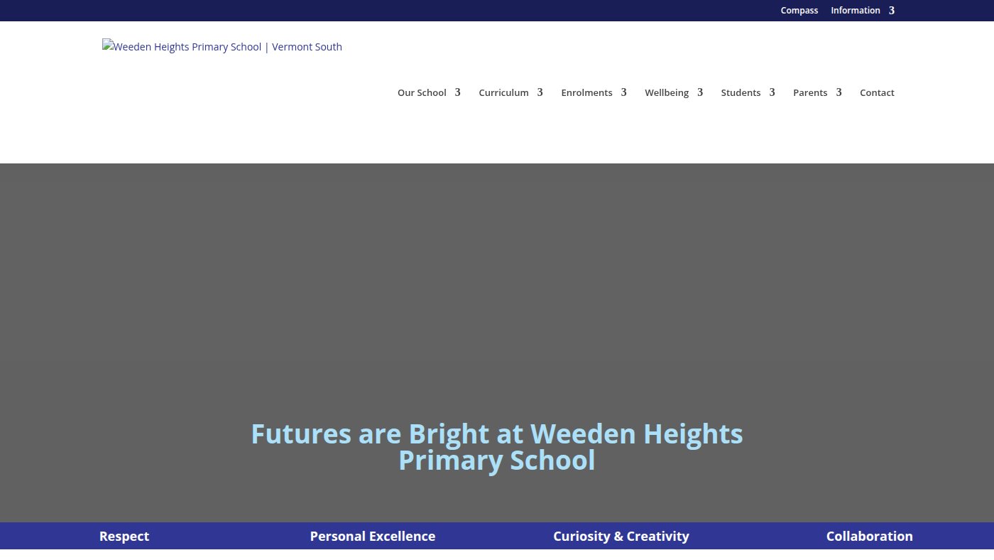 The home page of weedenheightsps.vic.edu.au