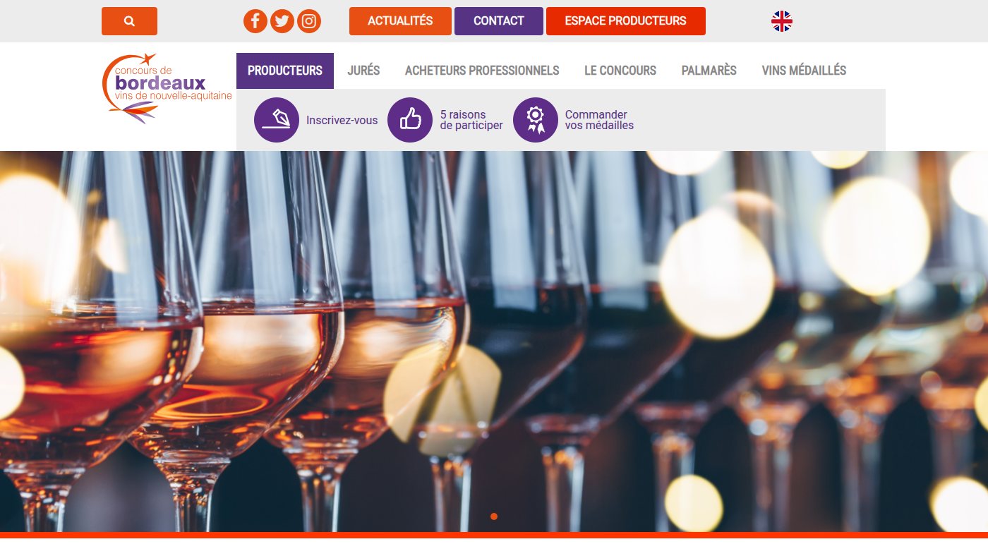 The home page of concours-de-bordeaux.com