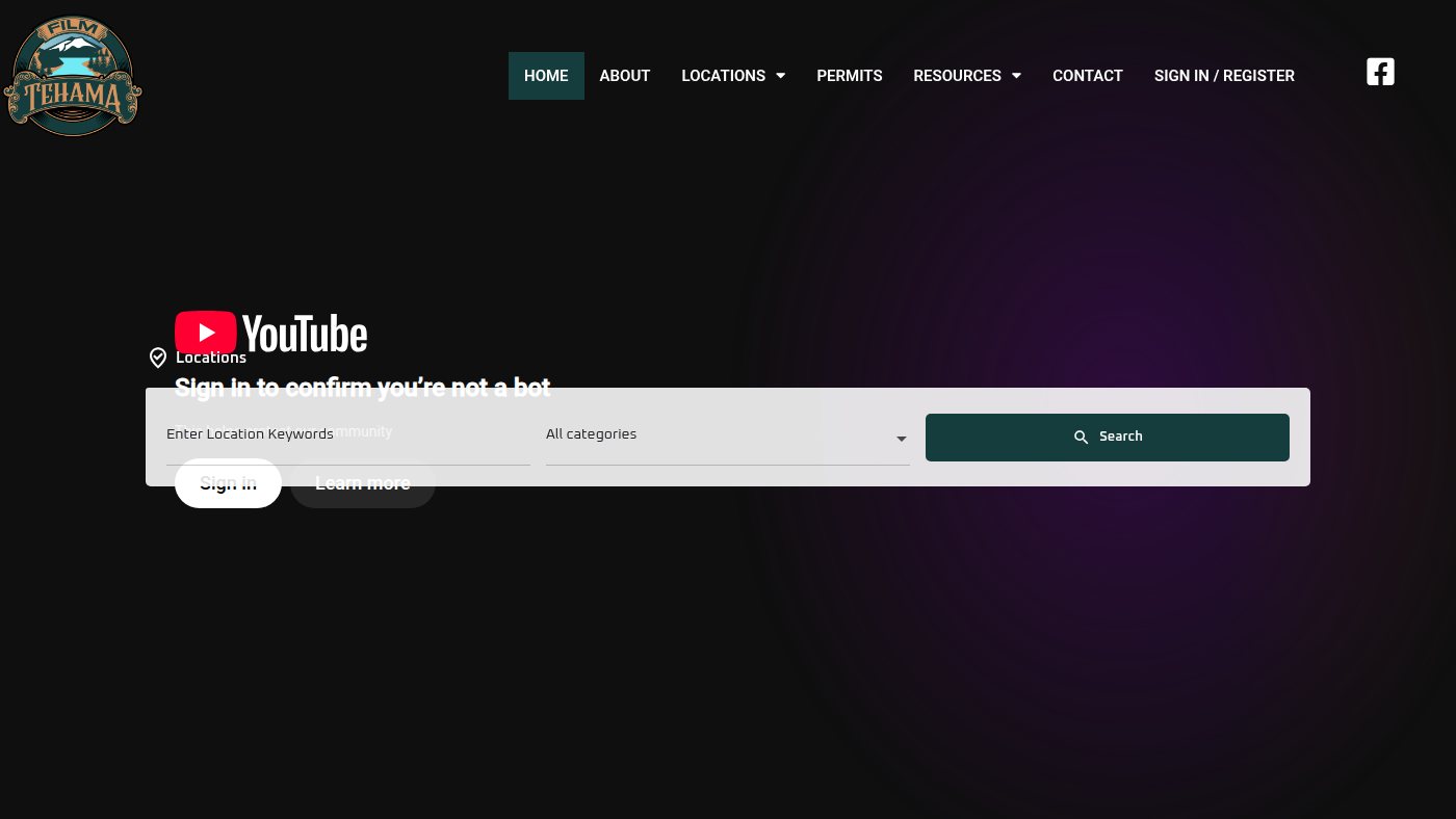 The home page of filmtehama.com