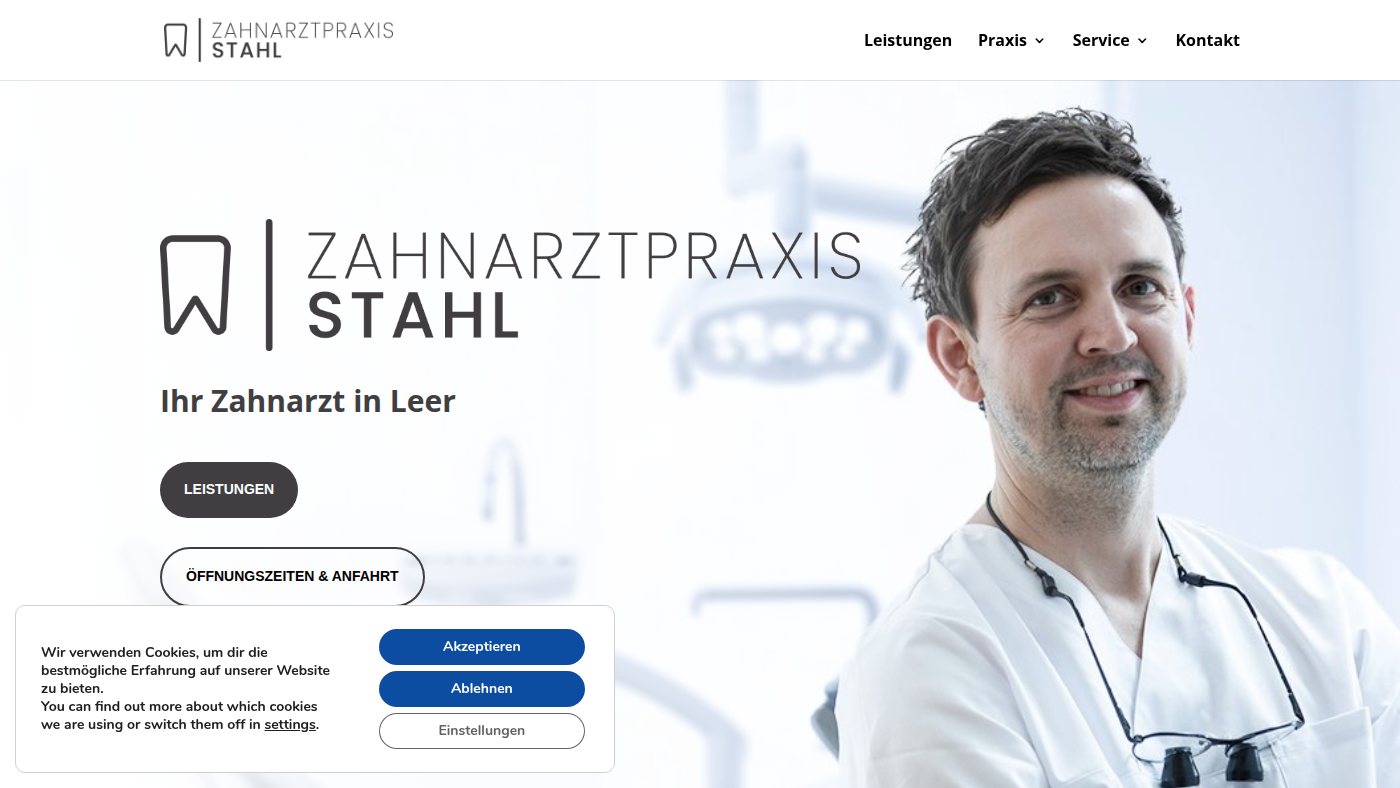 The home page of zahnarztpraxis-stahl.de