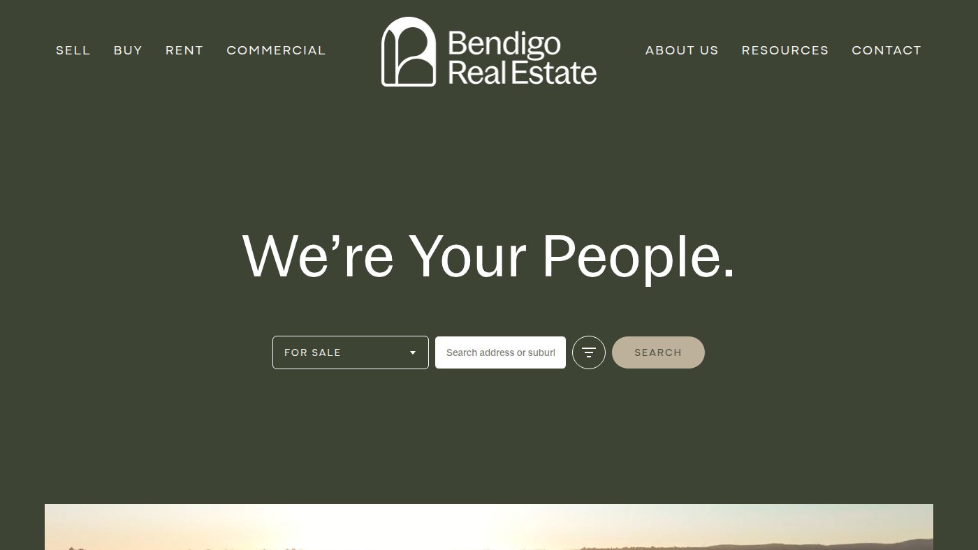 The home page of bendigorealestate.com.au