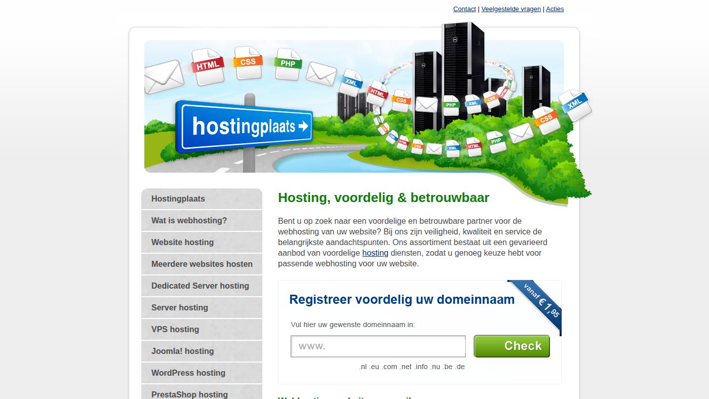 The home page of hostingplaats.nl