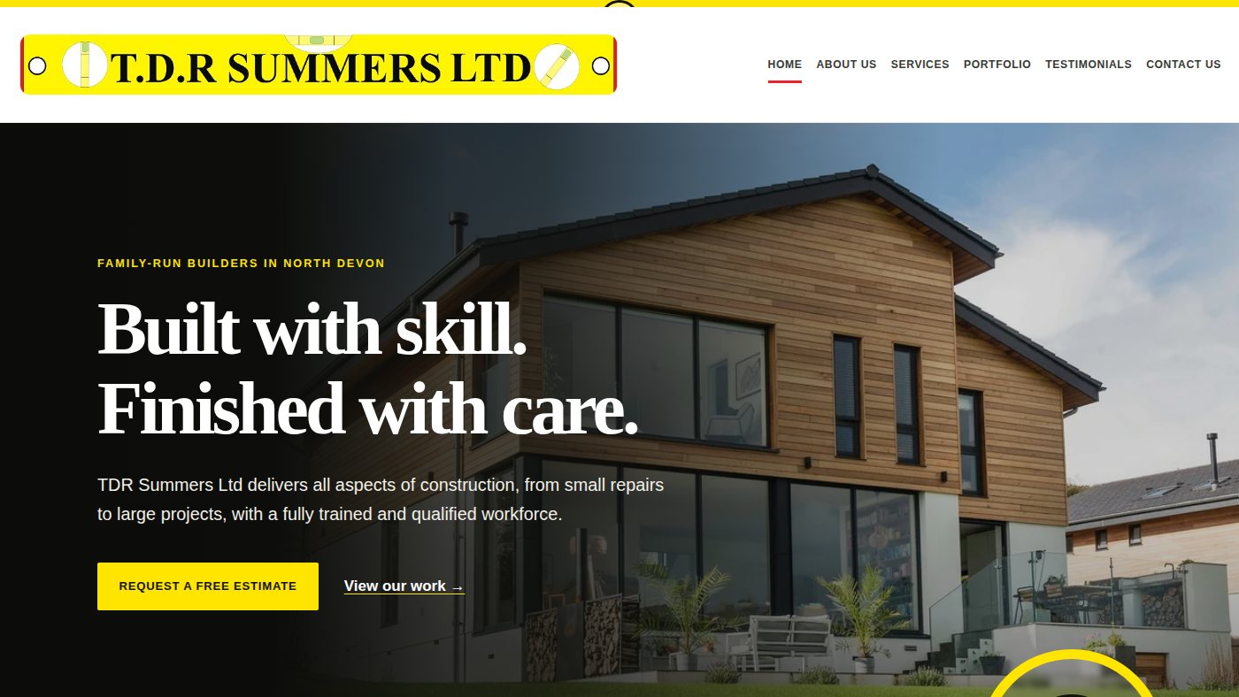 The home page of tdrsummers.co.uk