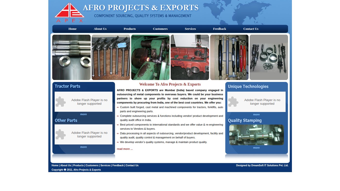 The home page of afrocastexport.com