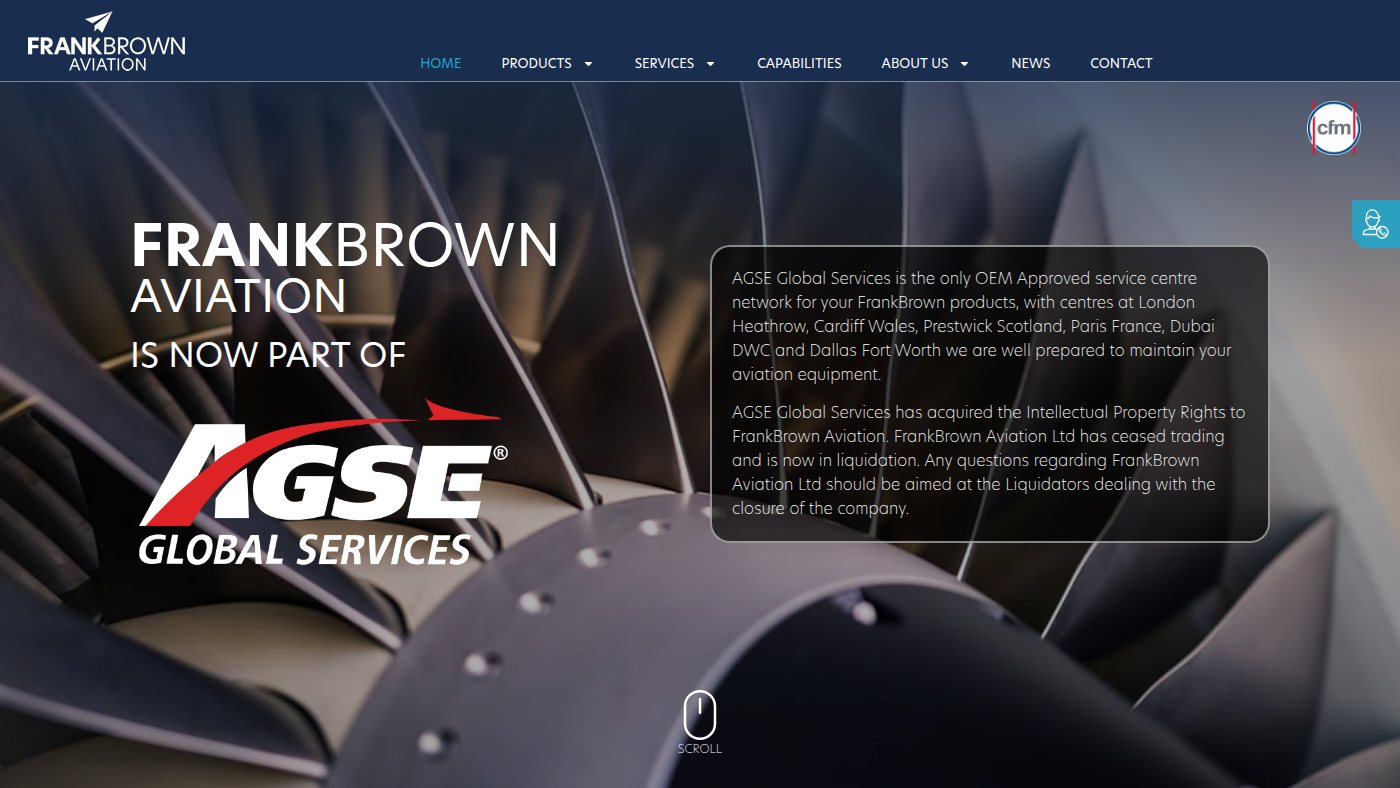 The home page of frankbrown.co.uk
