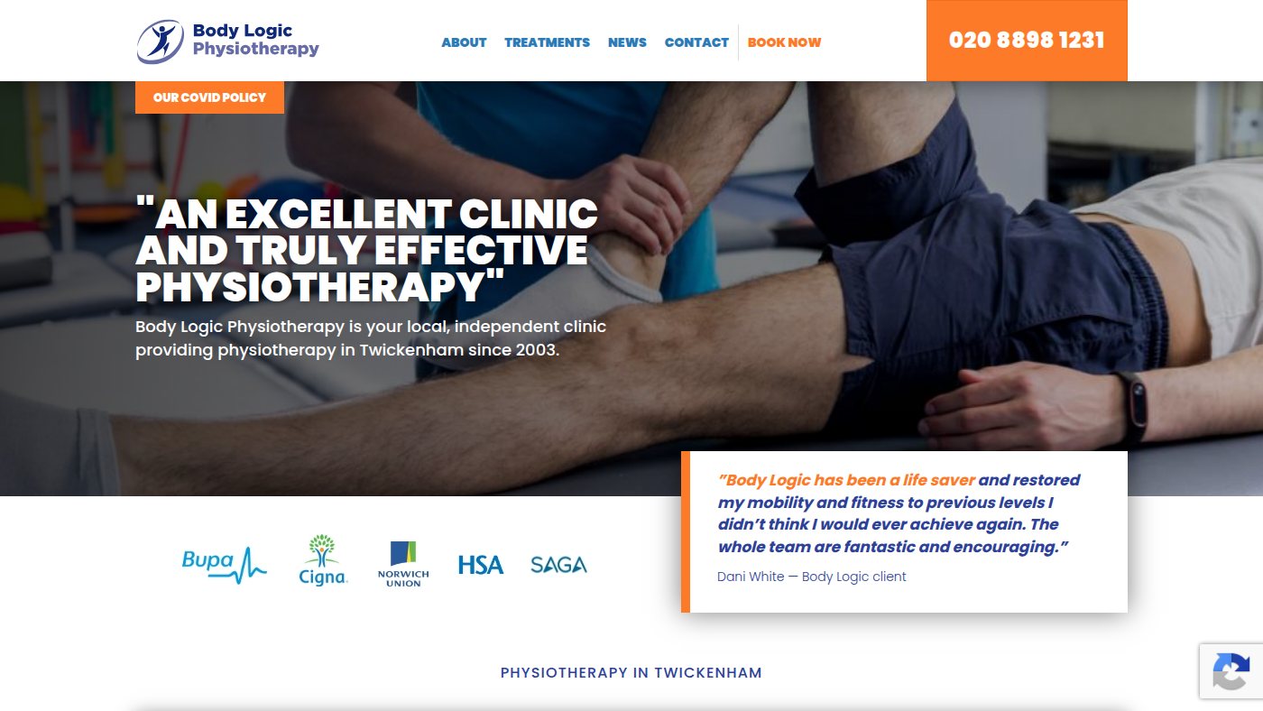 The home page of bodylogicphysio.co.uk
