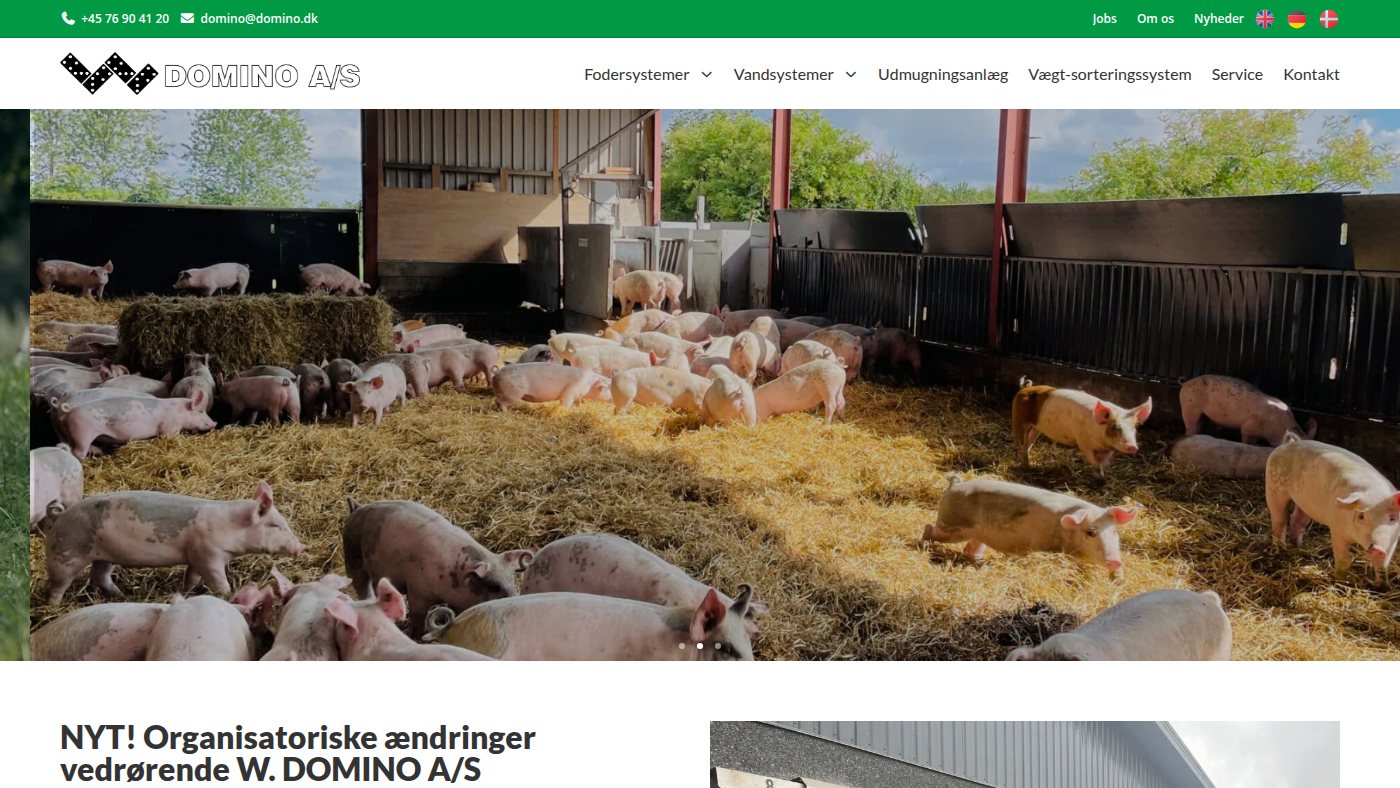 The home page of domino.dk