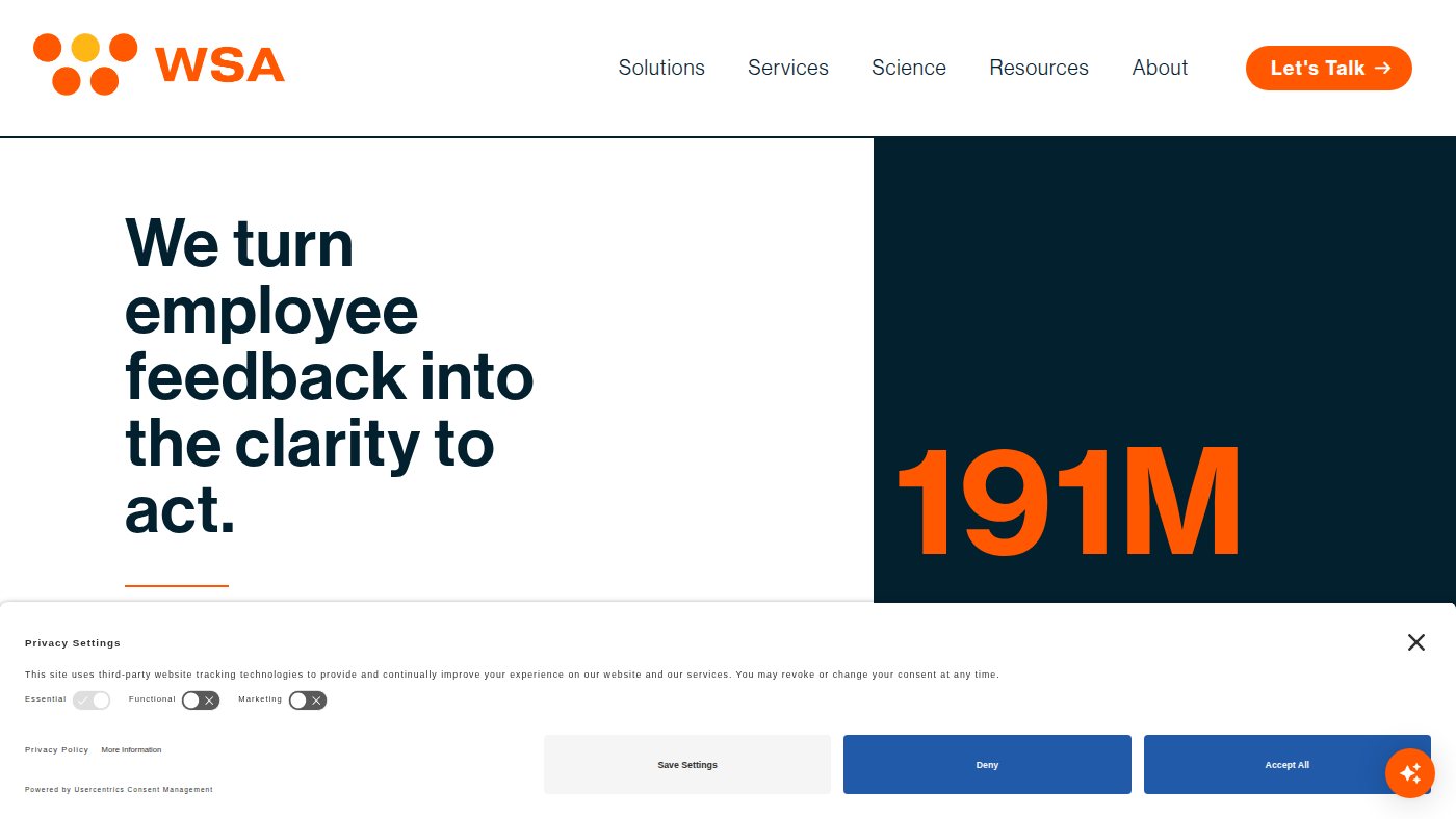 The home page of workforcescience.com