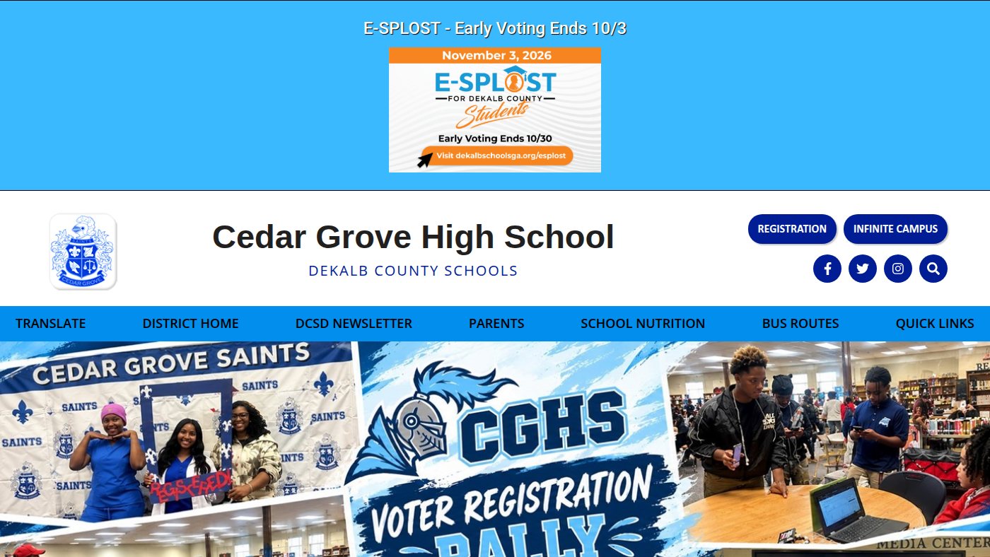 The home page of cedargrovehs.dekalb.k12.ga.us