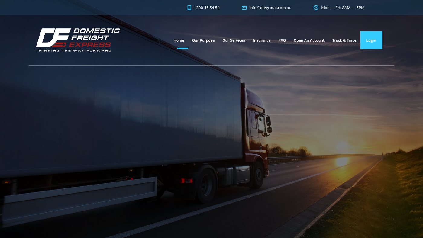 The home page of dfegroup.com.au