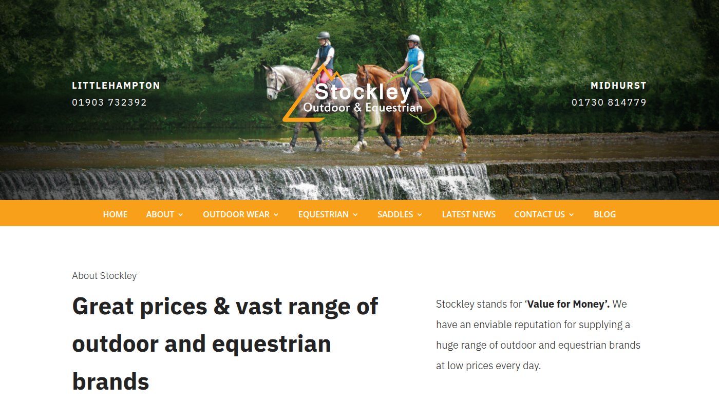 The home page of stockleyonline.co.uk