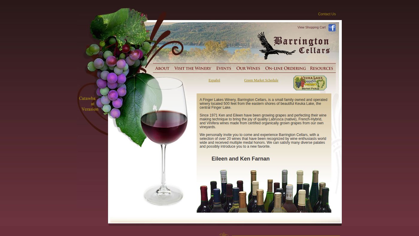 The home page of barringtoncellars.com