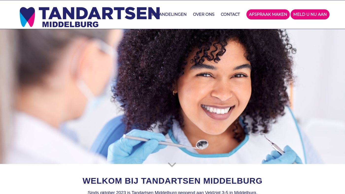 The home page of tandartsenmiddelburg.nl
