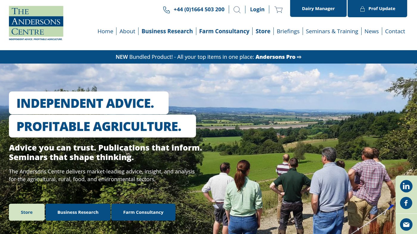 The home page of theandersonscentre.co.uk