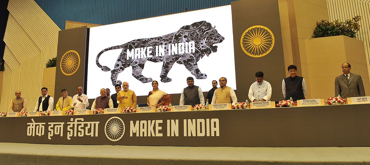 Modi bei der Einführung des Programms Make in India