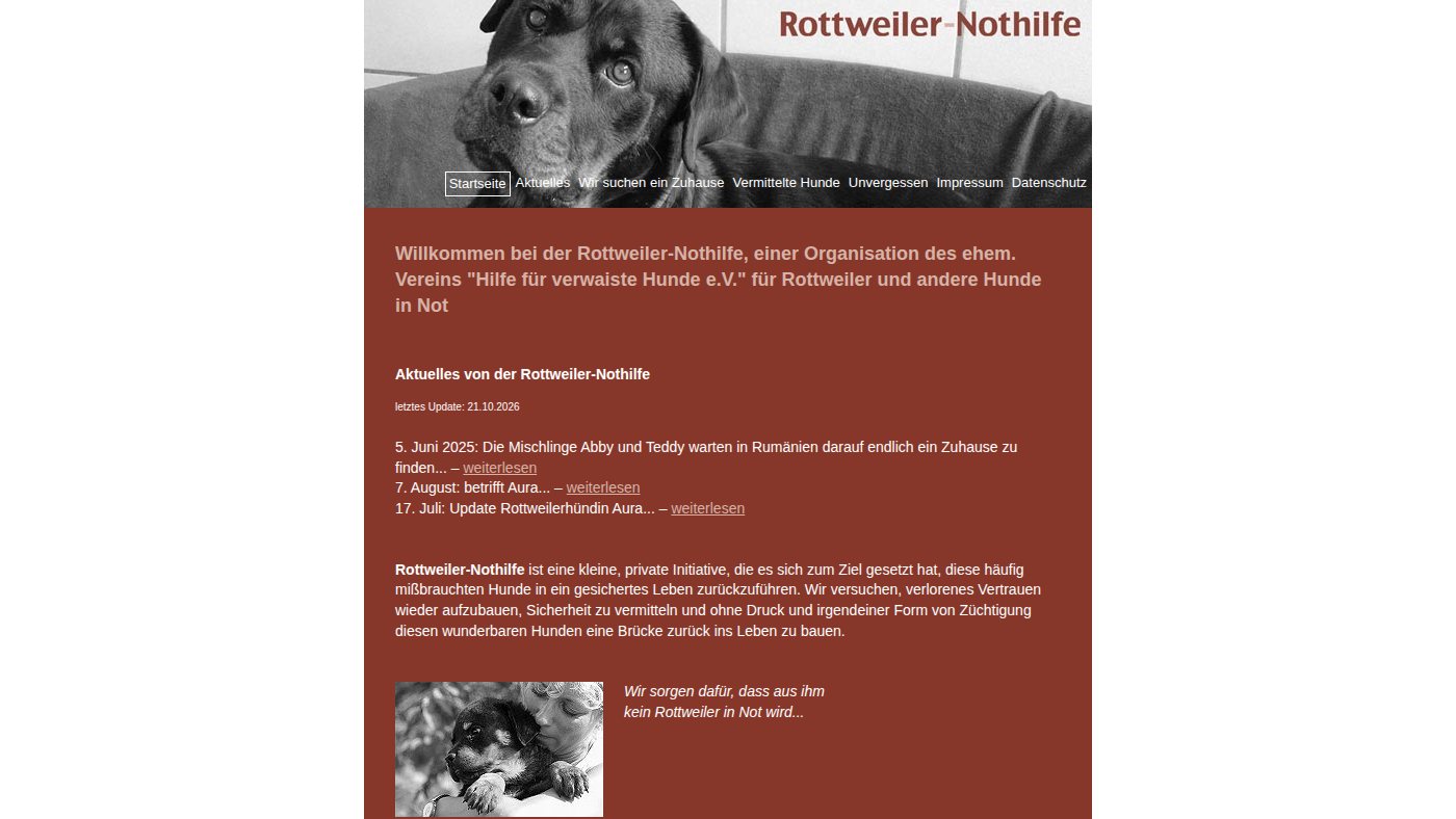 The home page of rottweiler-nothilfe.de