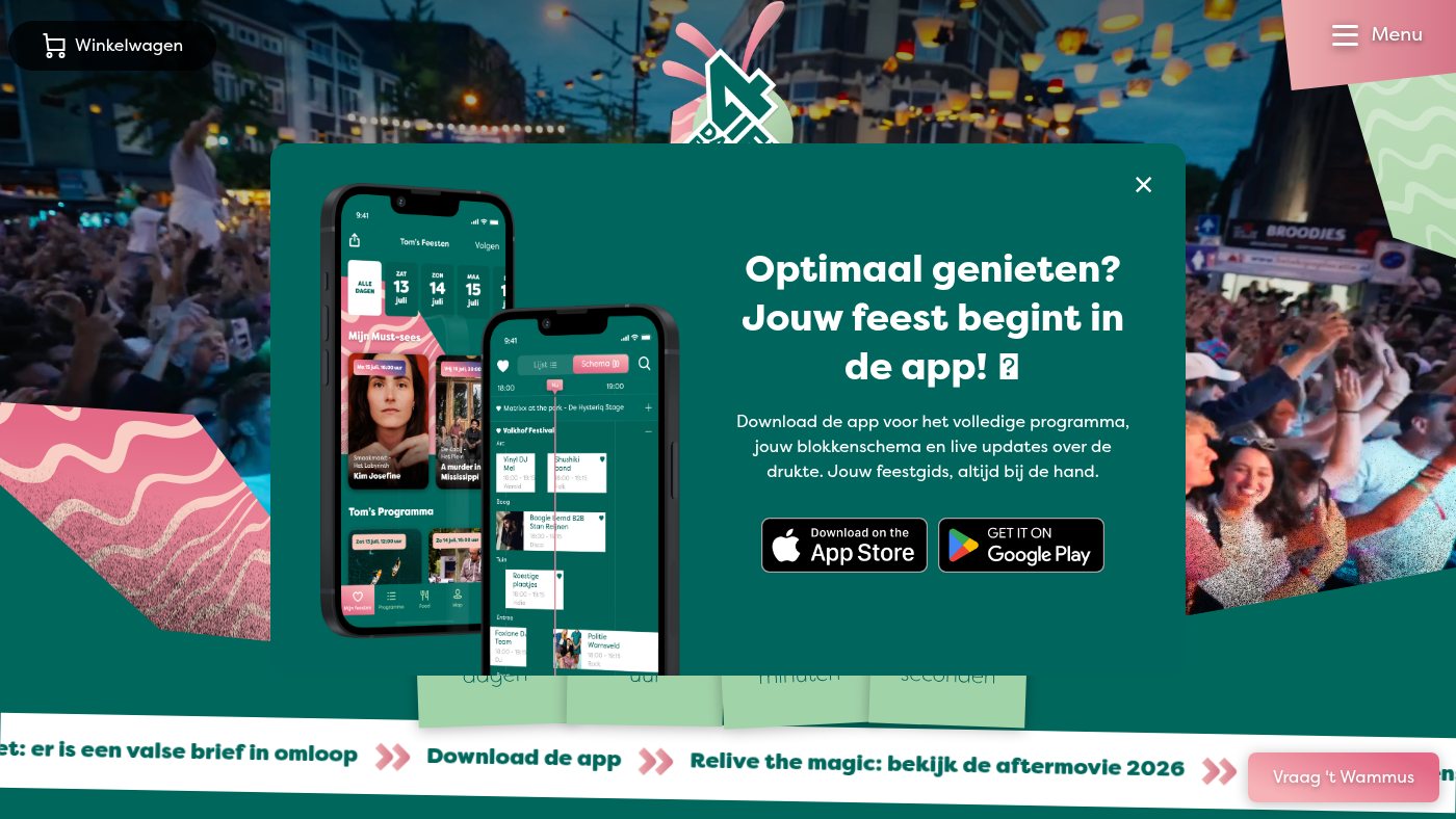 The home page of vierdaagsefeesten.nl