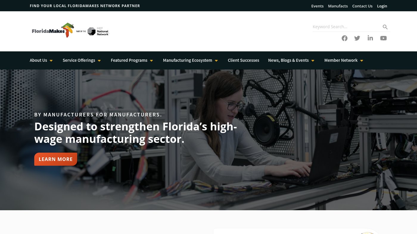 The home page of floridamakes.com