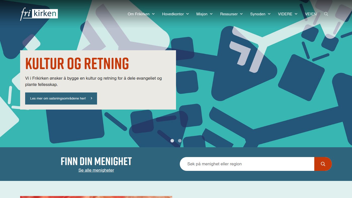 The home page of frikirken.no