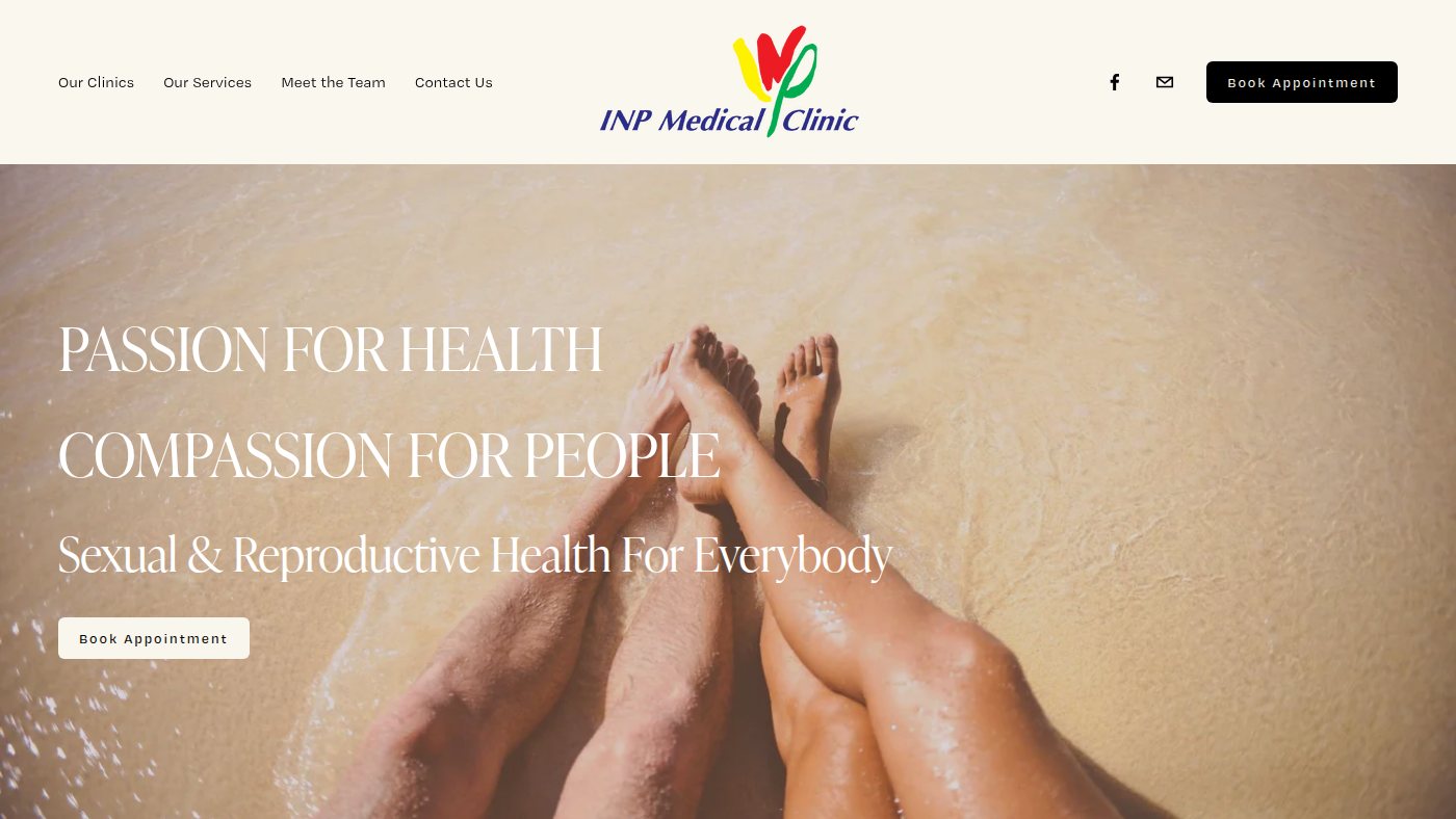 The home page of inp.co.nz