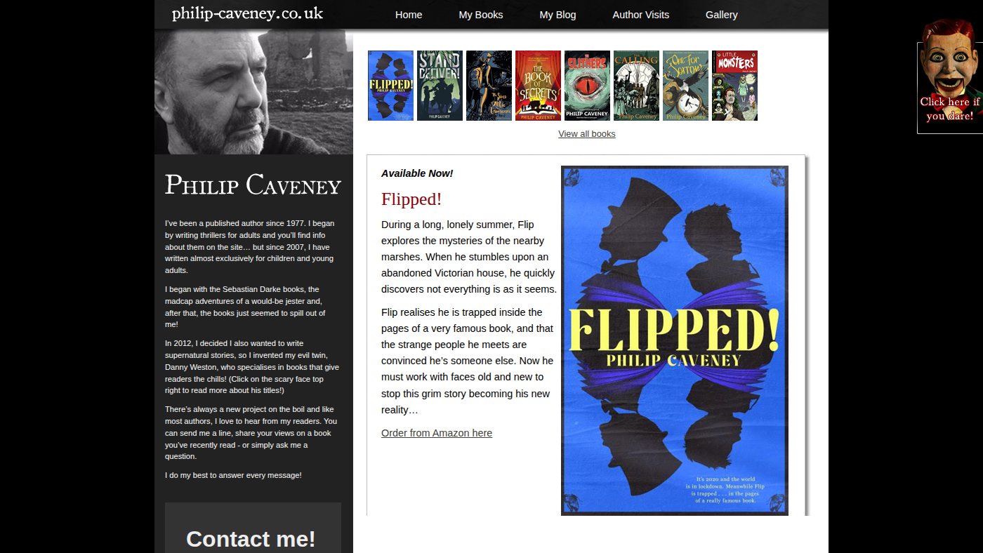 The home page of philip-caveney.co.uk