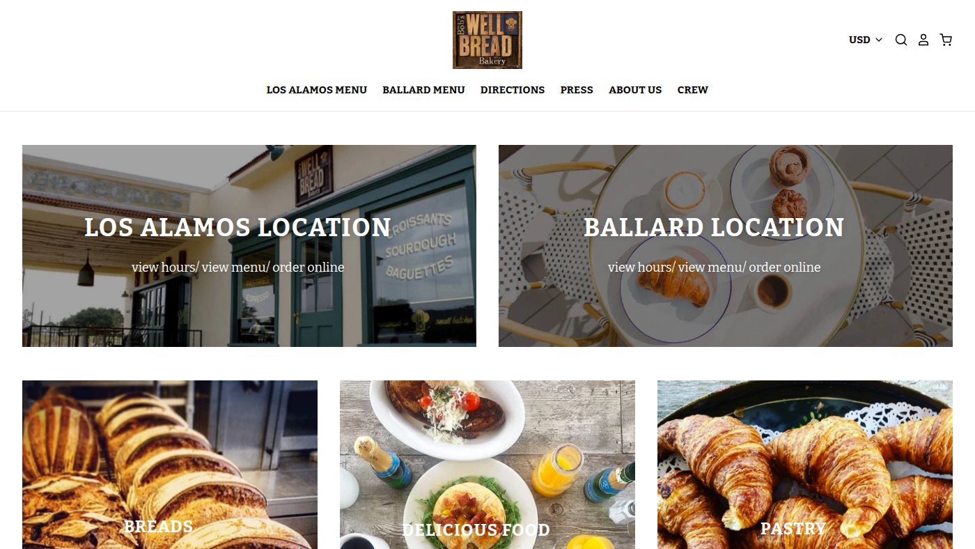 The home page of bobswellbread.com