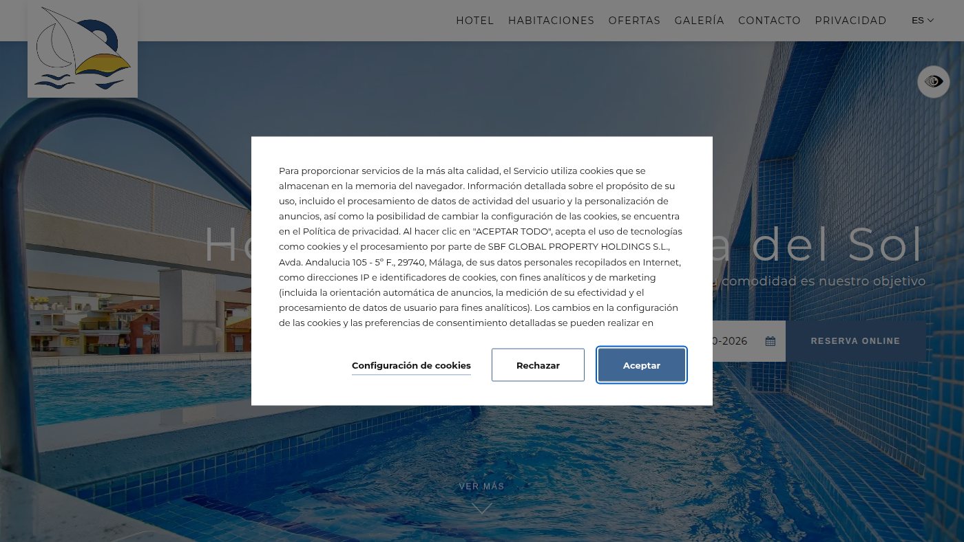 The home page of hotelmainake.com