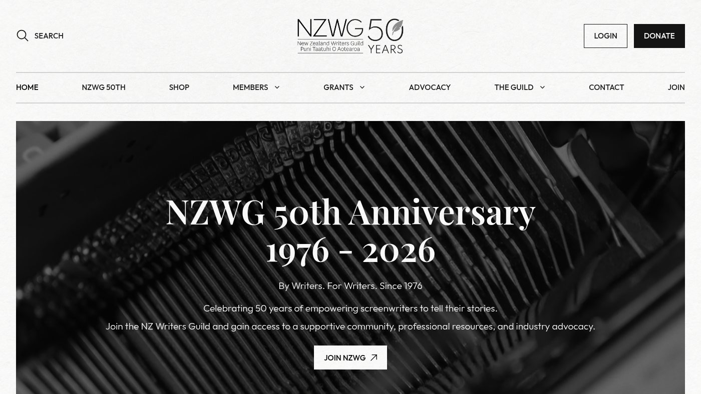 The home page of nzwg.org.nz