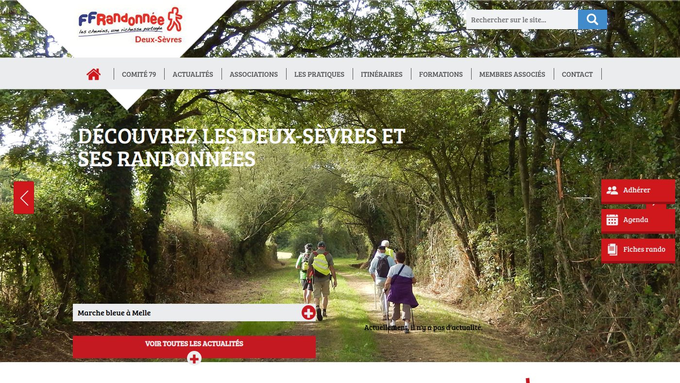 The home page of rando79.fr