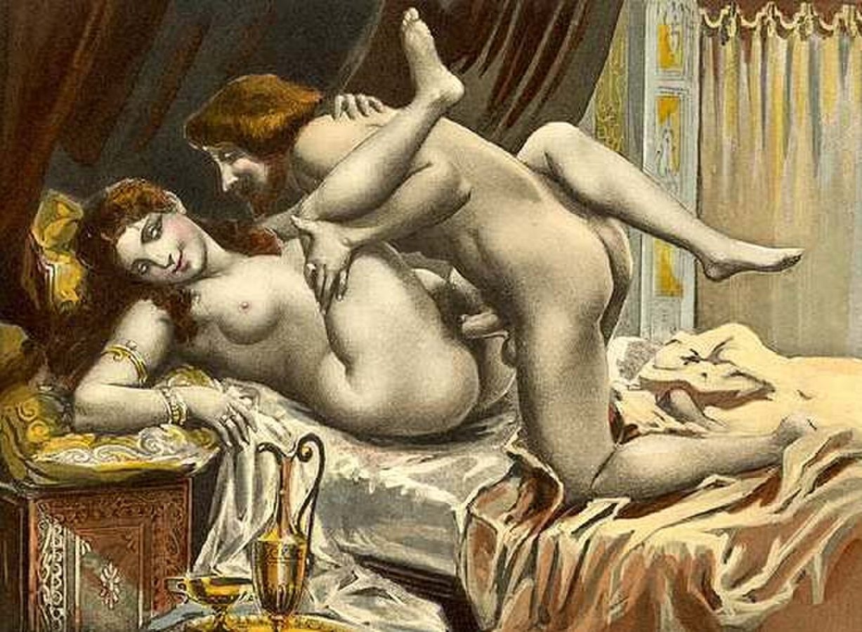 The missionary position, painted by Édouard-Henri Avril (1892), inspired by the erotic sonnets of Pietro Aretino