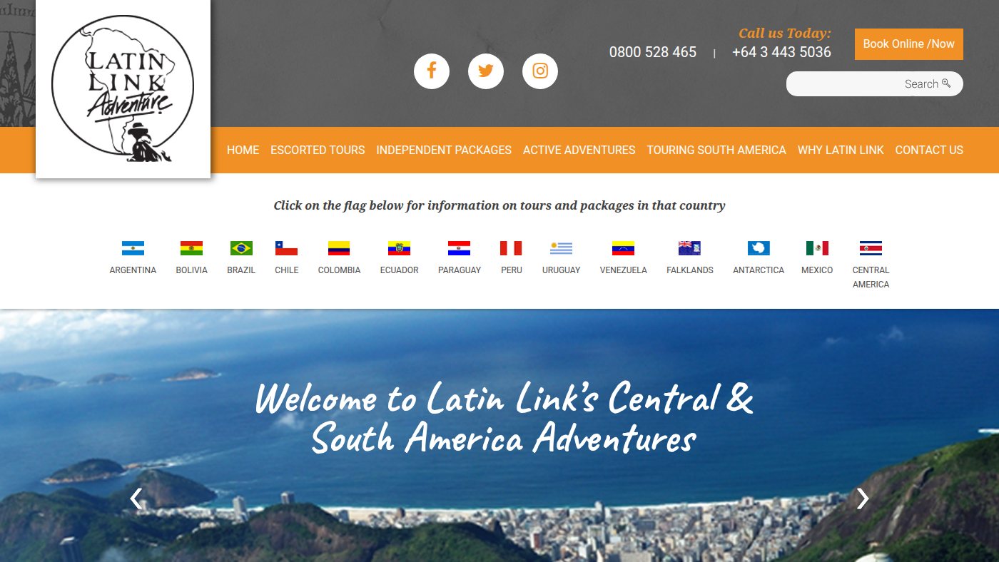 The home page of latinlink.co.nz