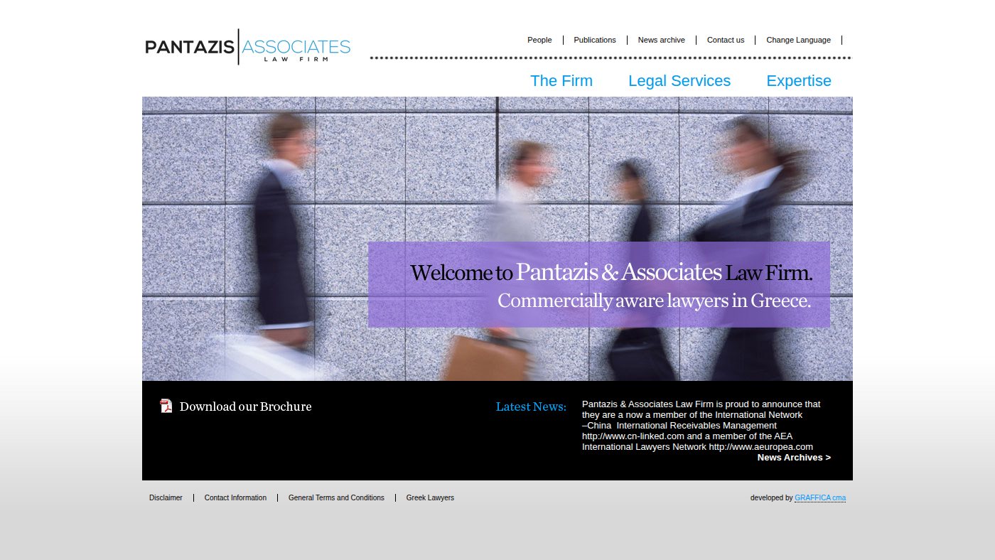 The home page of pantazis-law.com