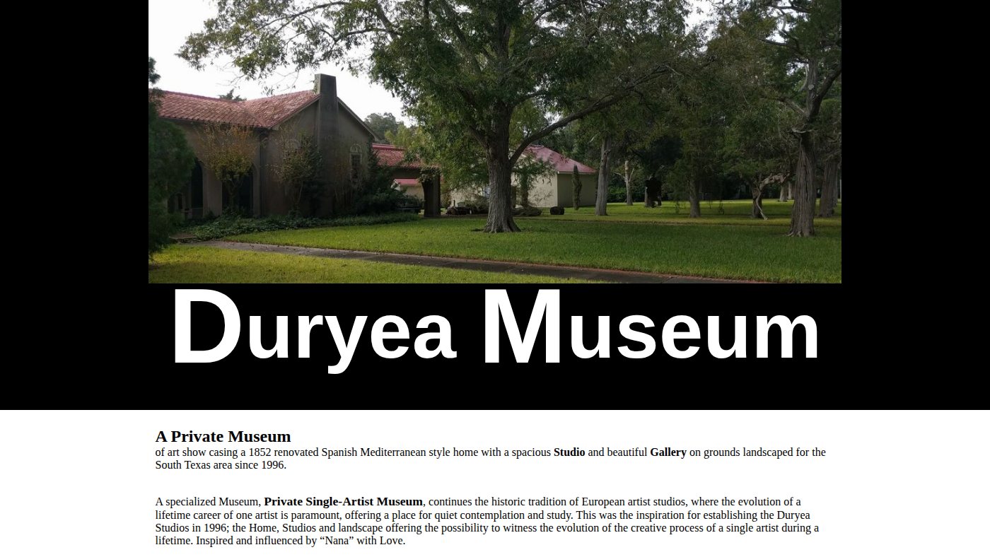 The home page of duryeamuseum.com