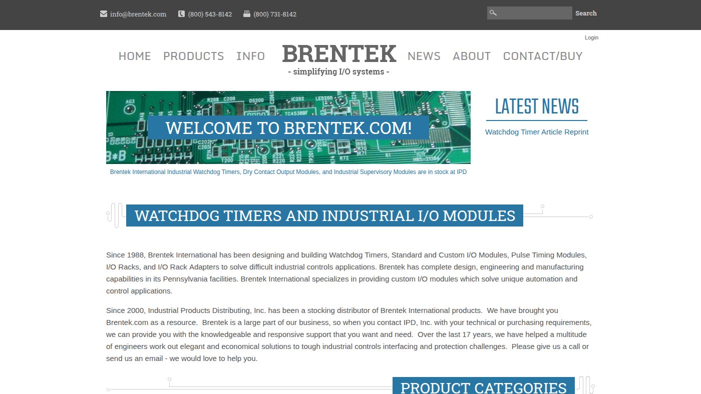The home page of brentek.com