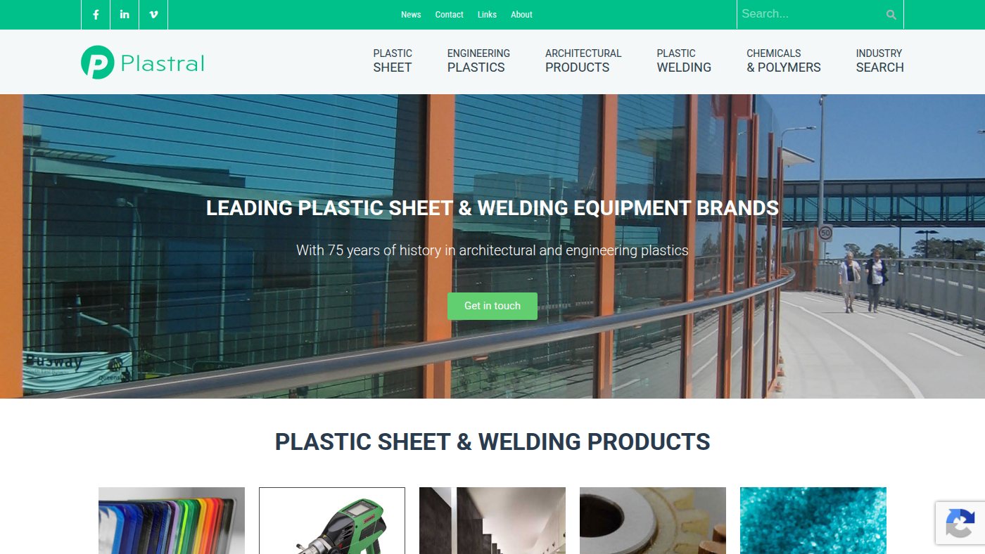 The home page of plastral.com.au
