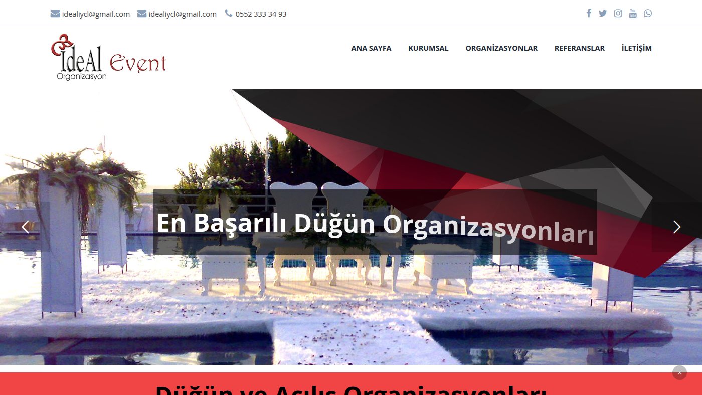 The home page of idealorganizasyon.com.tr