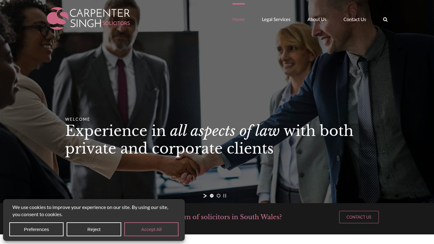 The home page of carpentersingh.co.uk