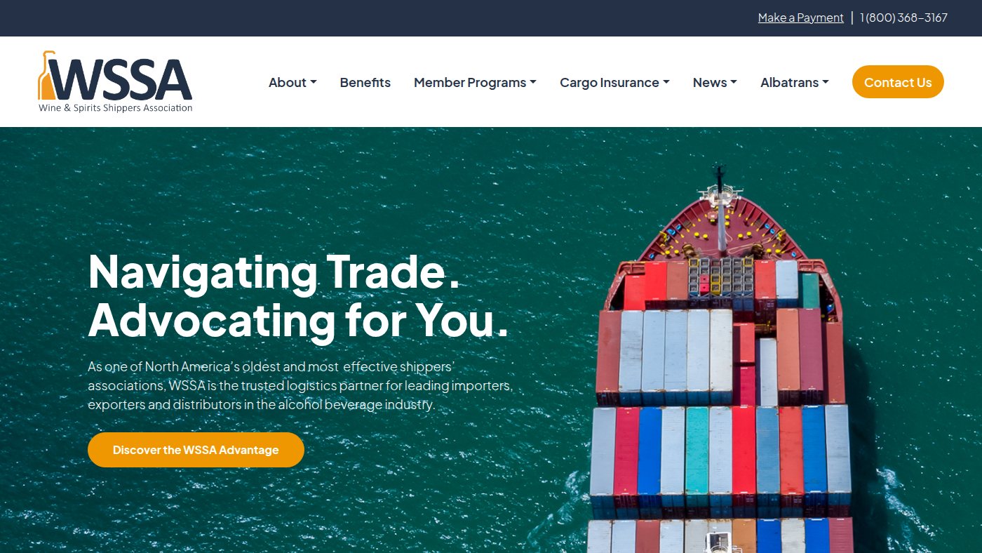 The home page of wssa.com