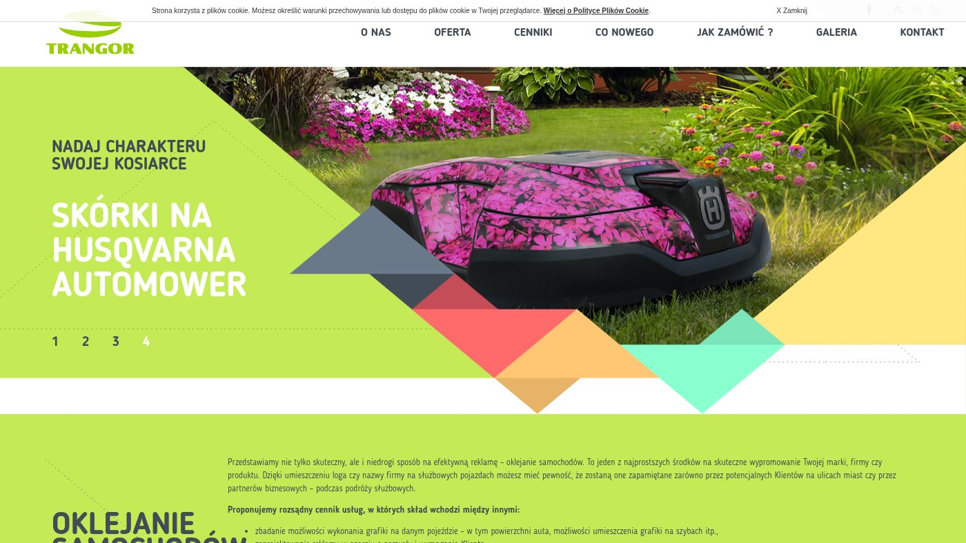 The home page of trangor.com.pl