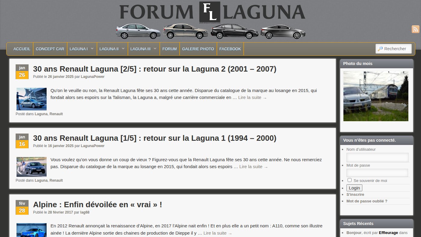 The home page of renault-laguna.com