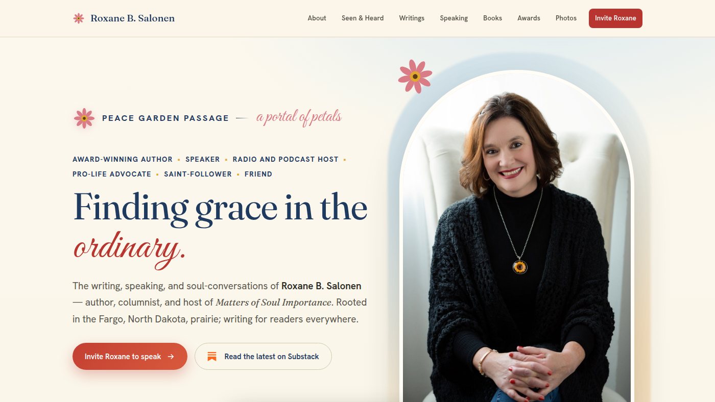 The home page of roxanesalonen.com