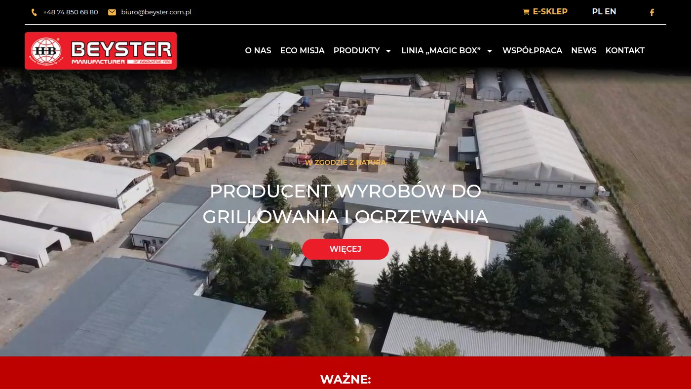 The home page of beyster.com.pl