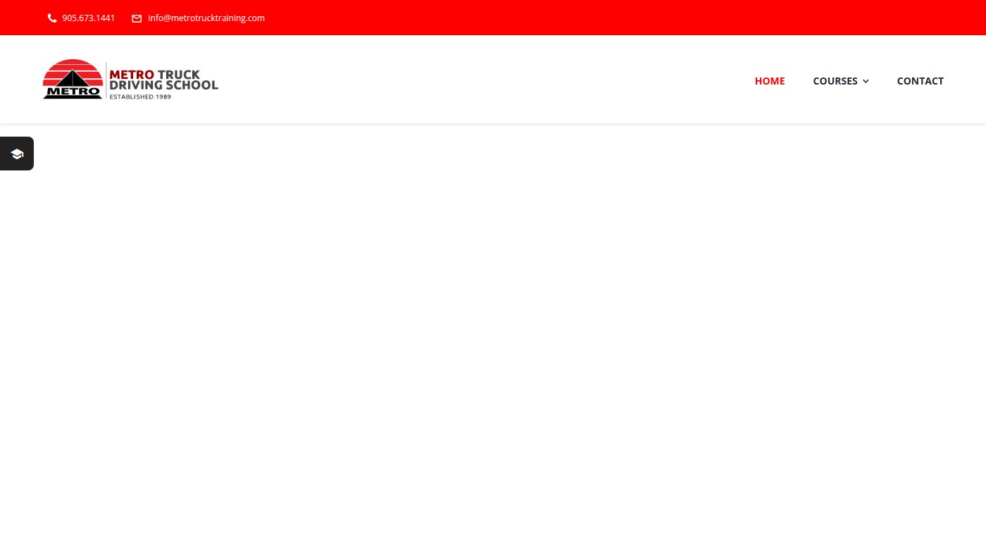 The home page of metrotrucktraining.com