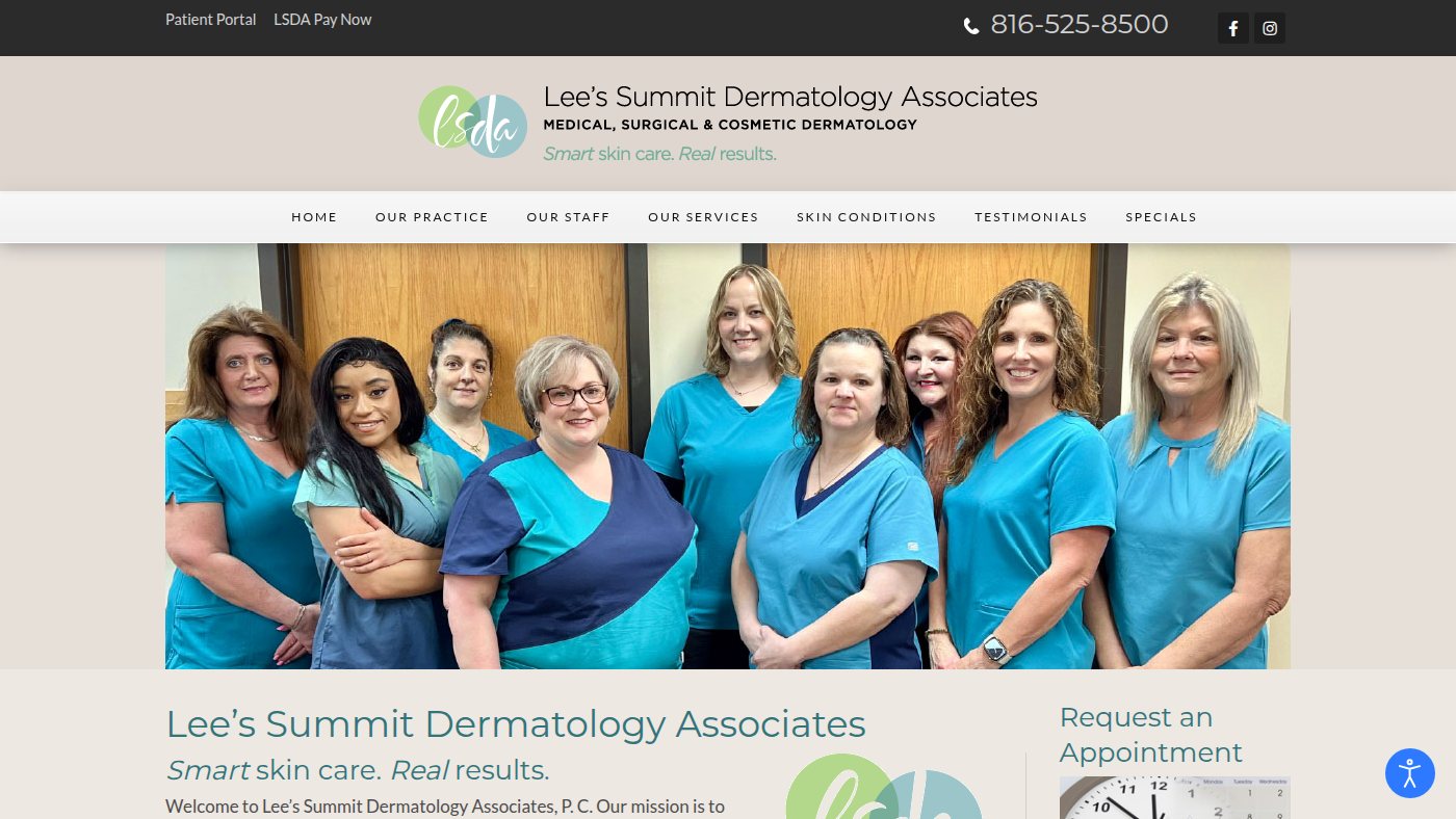 The home page of skinhealthcare.org